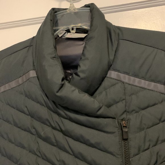 Athleta Asymmetrical Zippered -Lightweight Puffy Jacket-Grey Size M - Picture 2 of 11